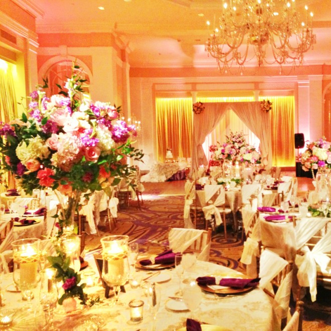 A view of the room at a Mayflower Hotel wedding